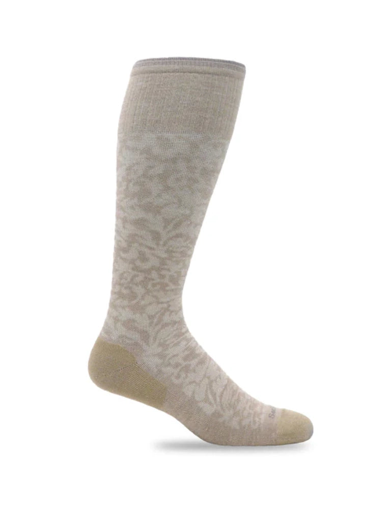 Damask Graduated Compression Socks - Putty